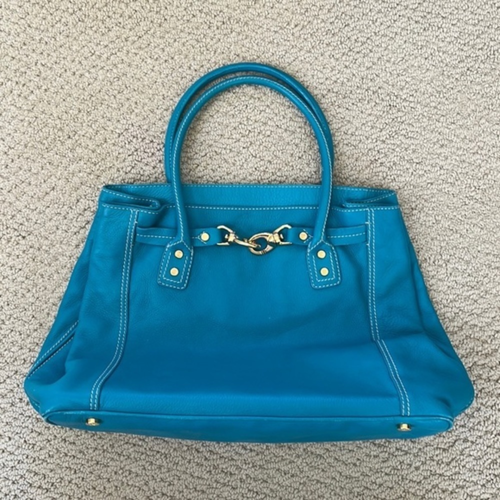 Celine‎ triomphe teen teal large tote big bag